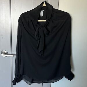 H&M Black Blouse with Bow Detail